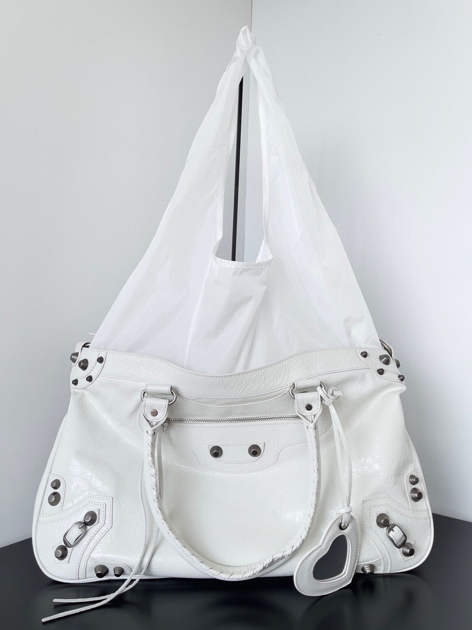 Balenciaga Neo Cagole XL Leather Tote Bag | White