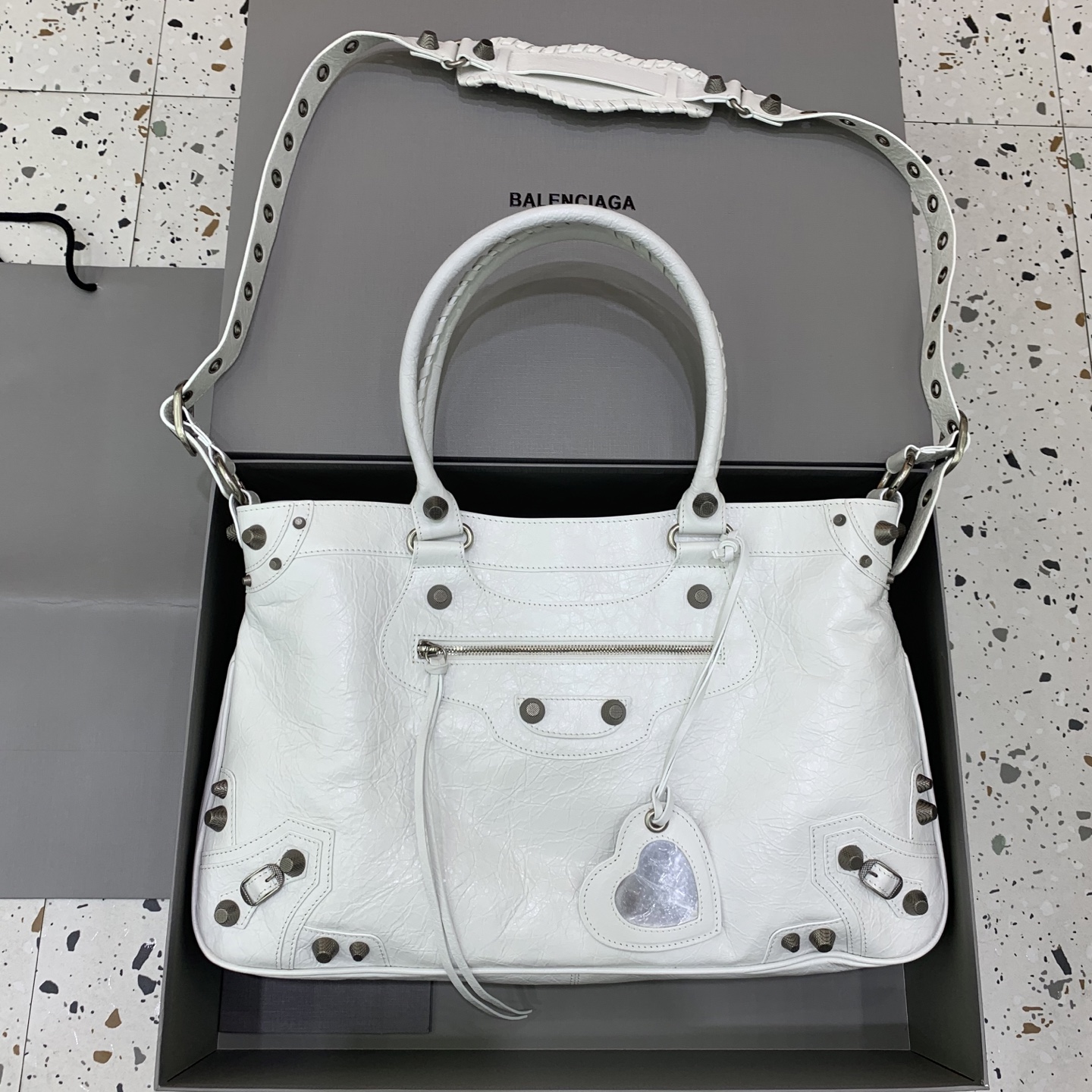 Balenciaga Women’s Le City Bag Medium in Optic White | Balenciaga US
