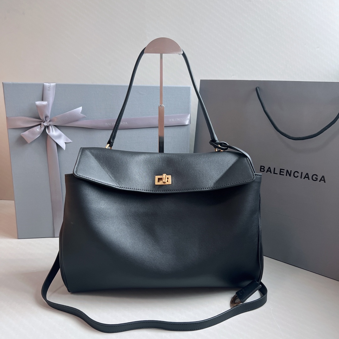 Balenciaga Leather Rodeo Mini 2025 – Black Handle Bags