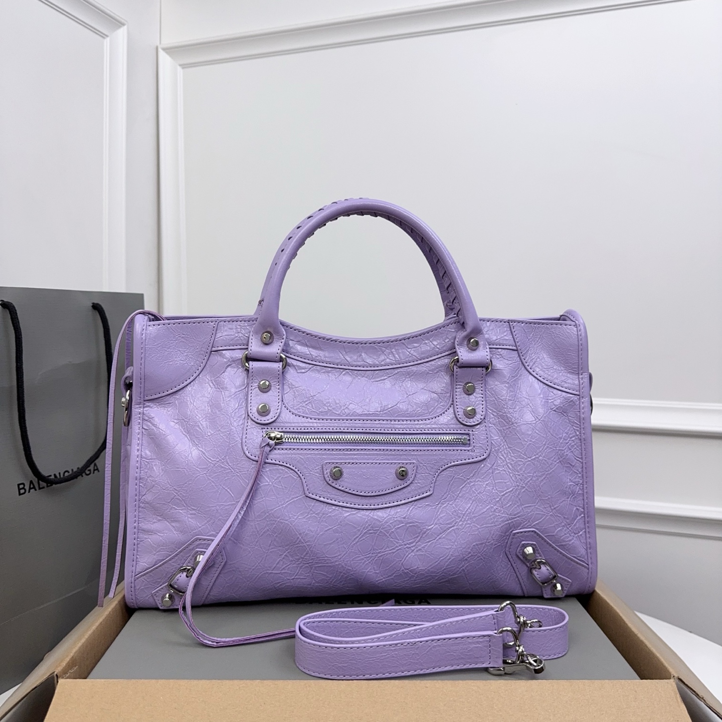 Balenciaga Small Leather Le City Top-Handle Bag
