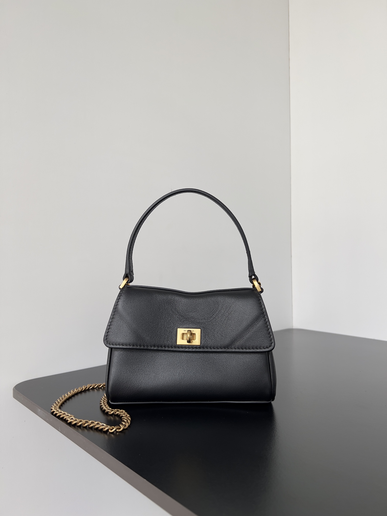 Balenciaga Women’s Rodeo Bag With Chain Nano in Black | Balenciaga US