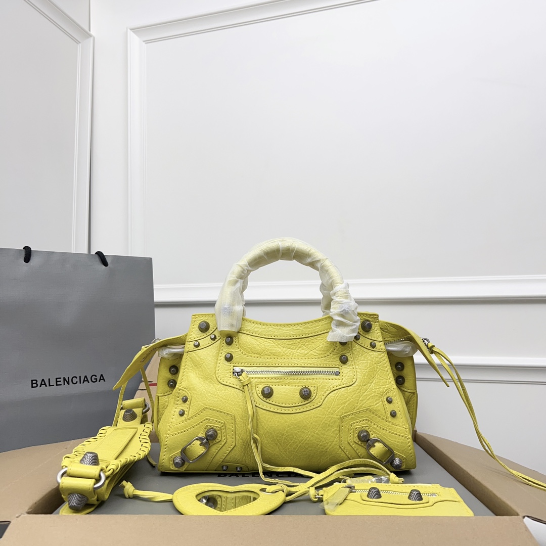 Balenciaga Neo Cagole XS – Yellow Handle Bags, Handbags – BAL280296