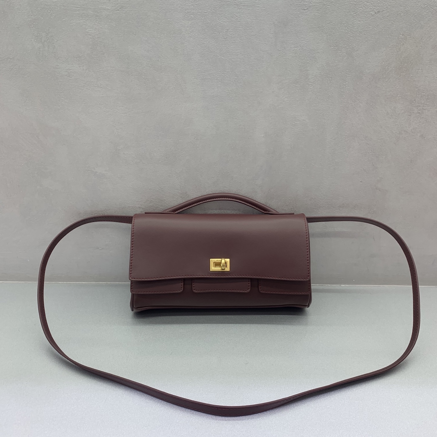 Balenciaga Women’s Bel Air Clutch On Strap Small in Cloud Grey |