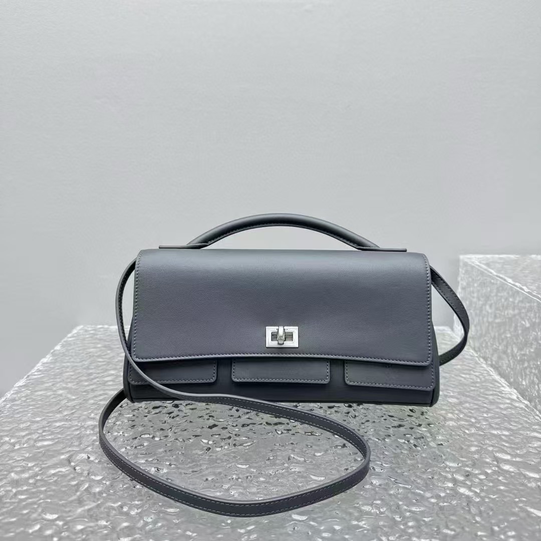 Balenciaga Women’s Bel Air Clutch On Strap Small in Grey | Balenciag