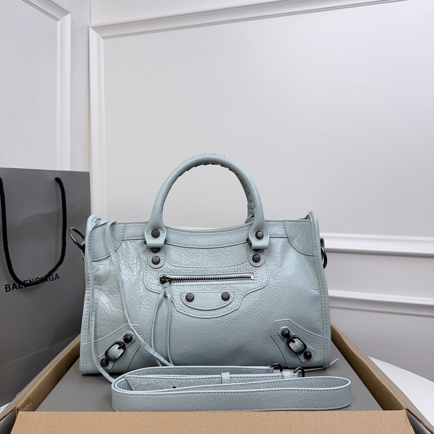 Balenciaga Motocross Classic City Bag – Blue Satchels, Handbags – BAL57840
