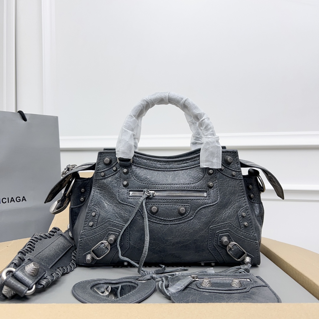 Balenciaga Neo Cagole City Small Handbag Dirty Effect