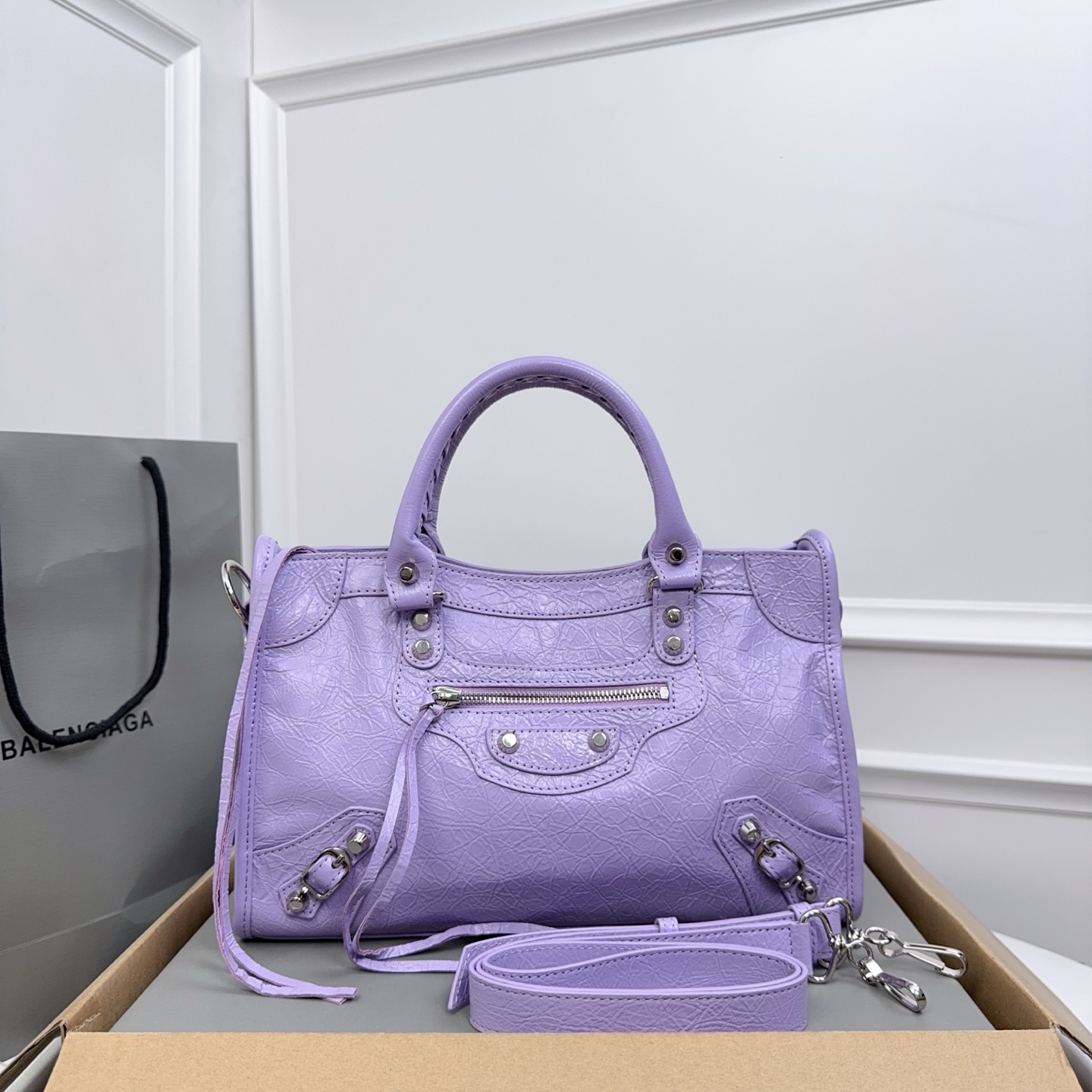 Balenciaga Women’s Le City Bag Small in Light Purple | Balenciaga