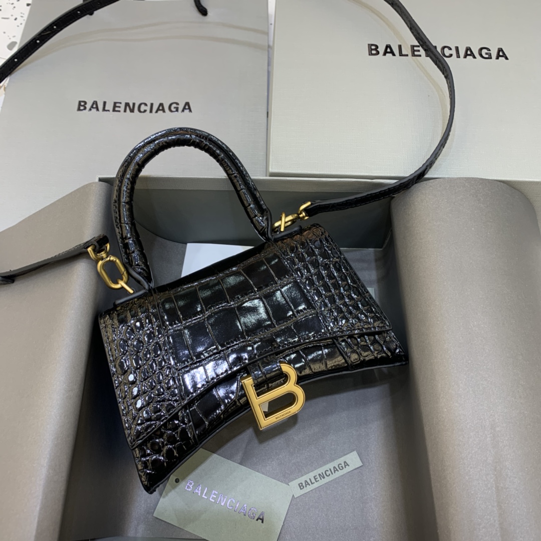 Balenciaga Women’s Hourglass Small Handbag BLACK Balenciaga 00138