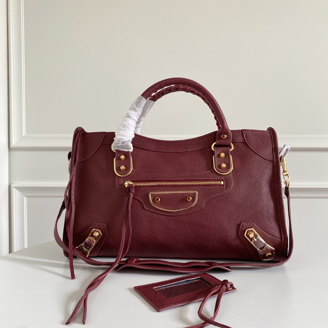 BALENCIAGA Chevre Gold Metallic Edge Hardware City