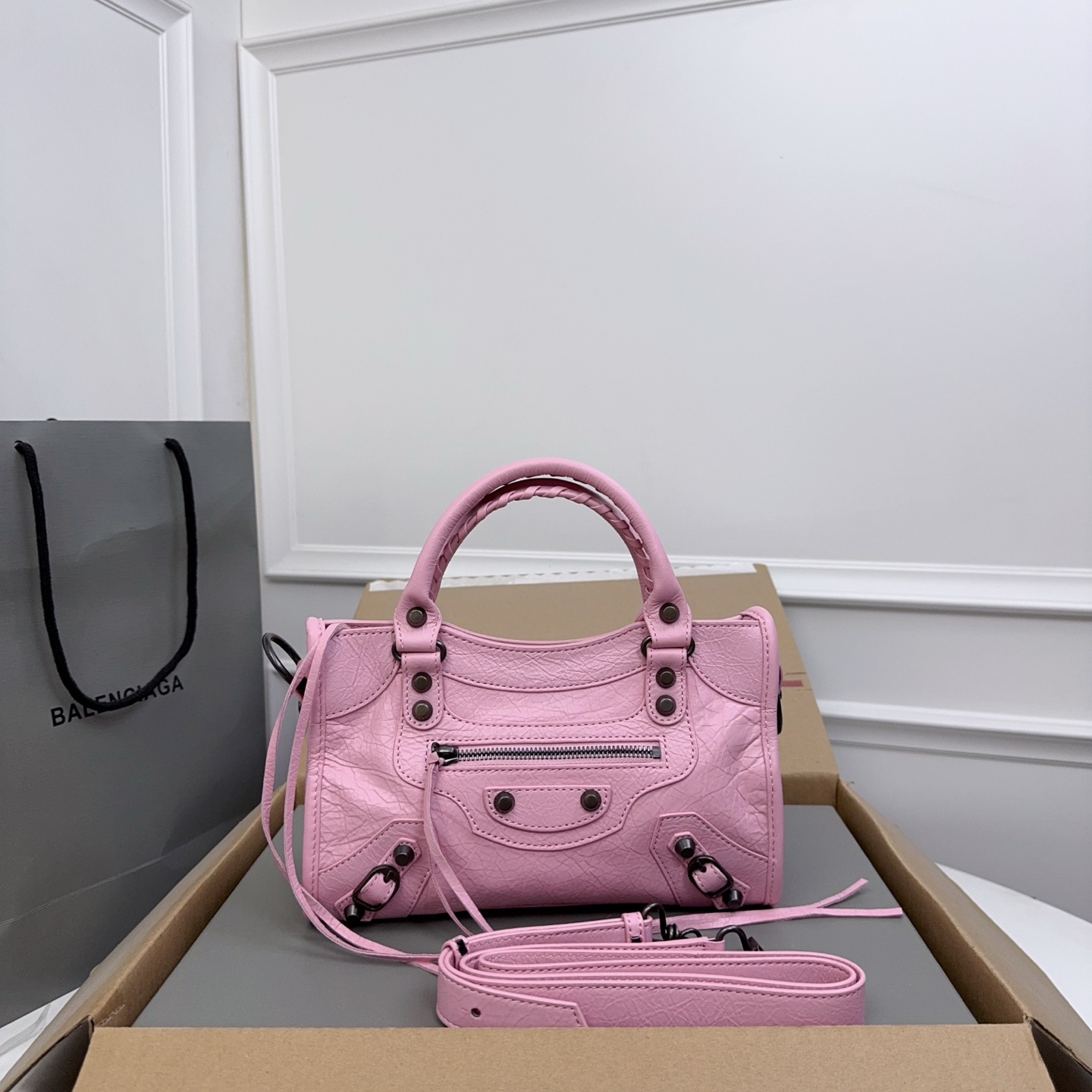 BALENCIAGA Agneau Arena Storico Classic Hardware Mini