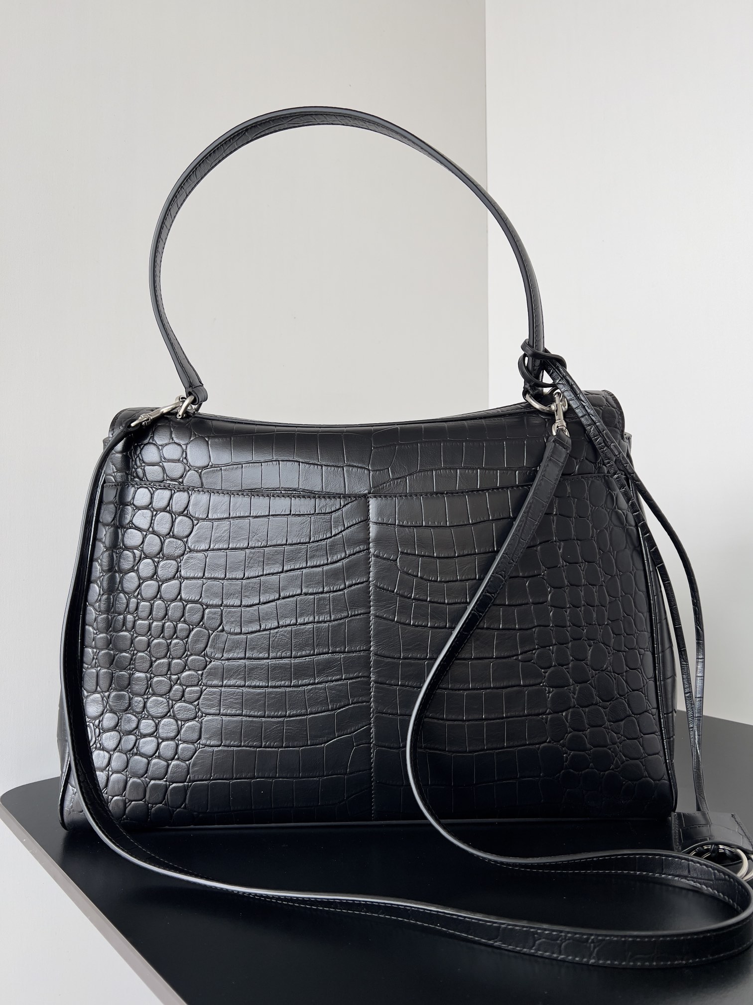 Balenciaga Medium Rodeo Croc Embossed Leather Shoulder Bag | Nordstrom