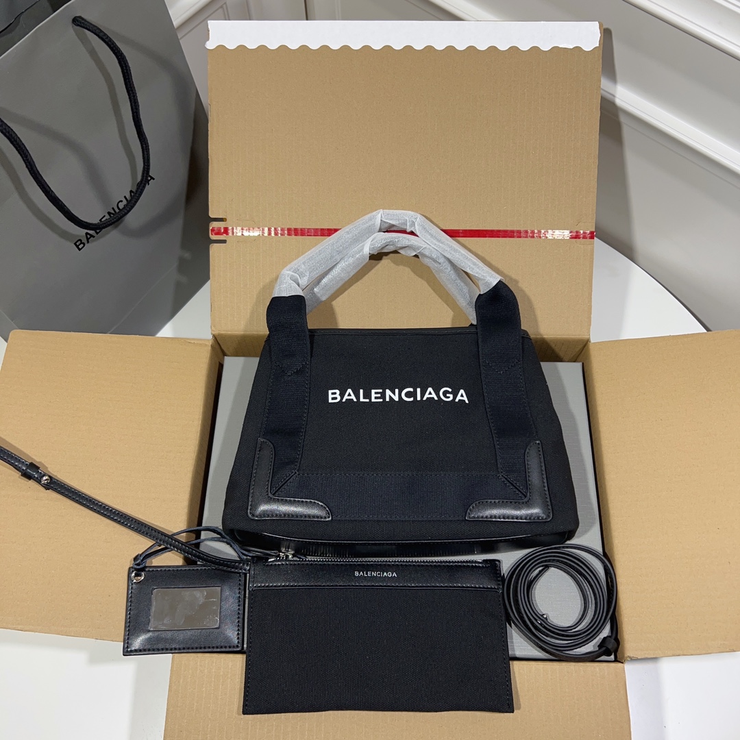 Balenciaga Small Navy Cabas Tote Bag in Black | Balenciaga 00209