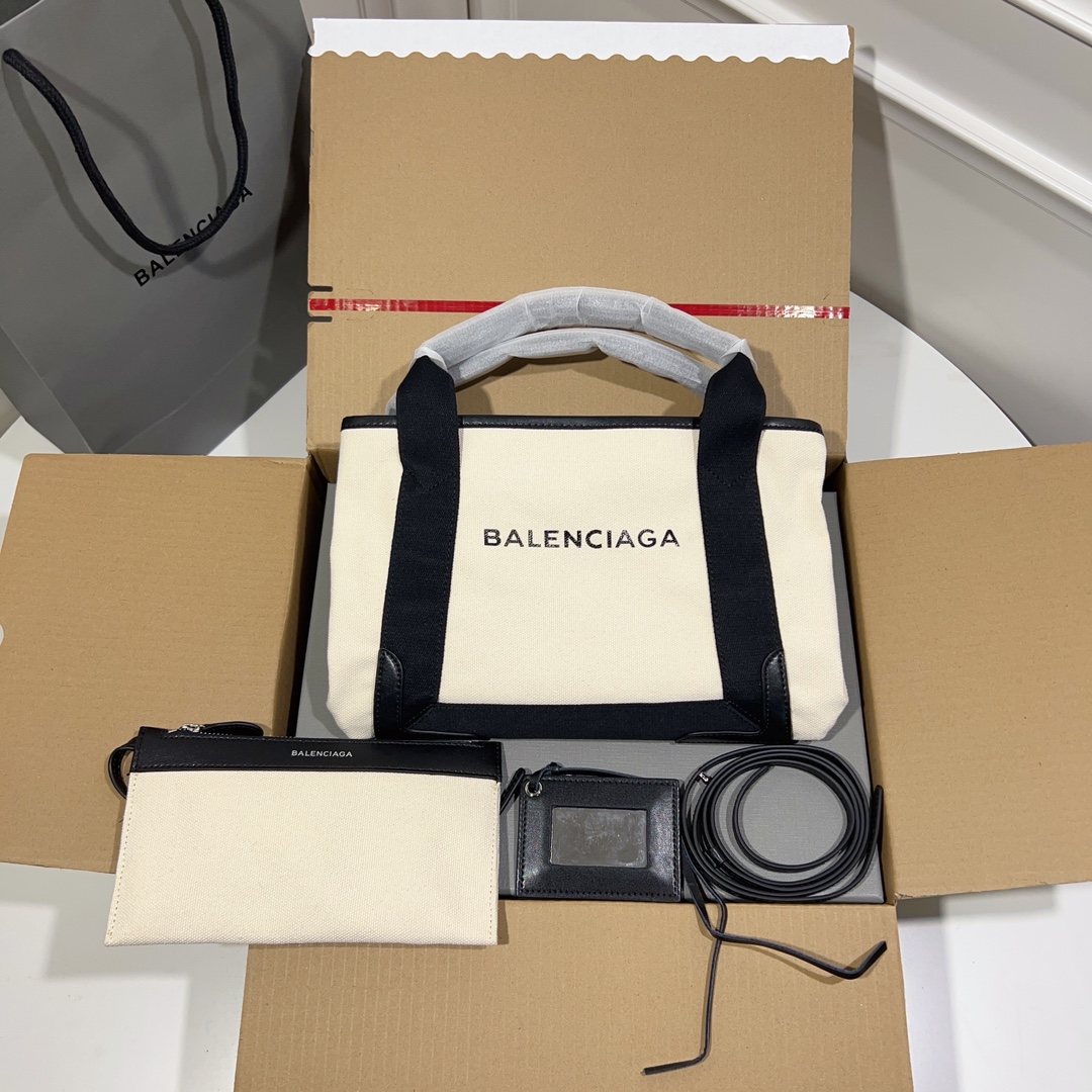 Navy cabas tote Balenciaga Beige in Cotton – 55511420