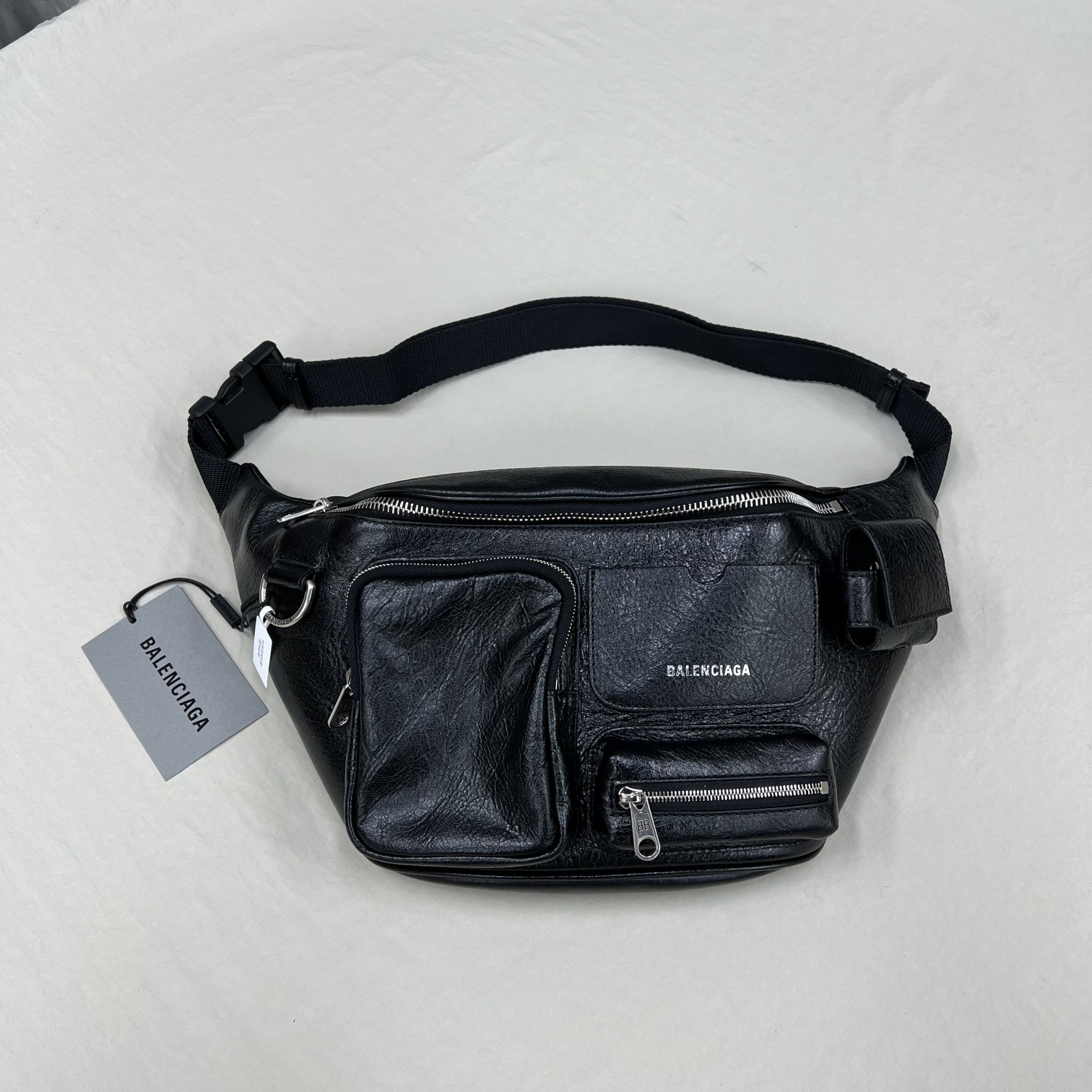 Balenciaga Superbusy Crinkle Leather Belt Bag |