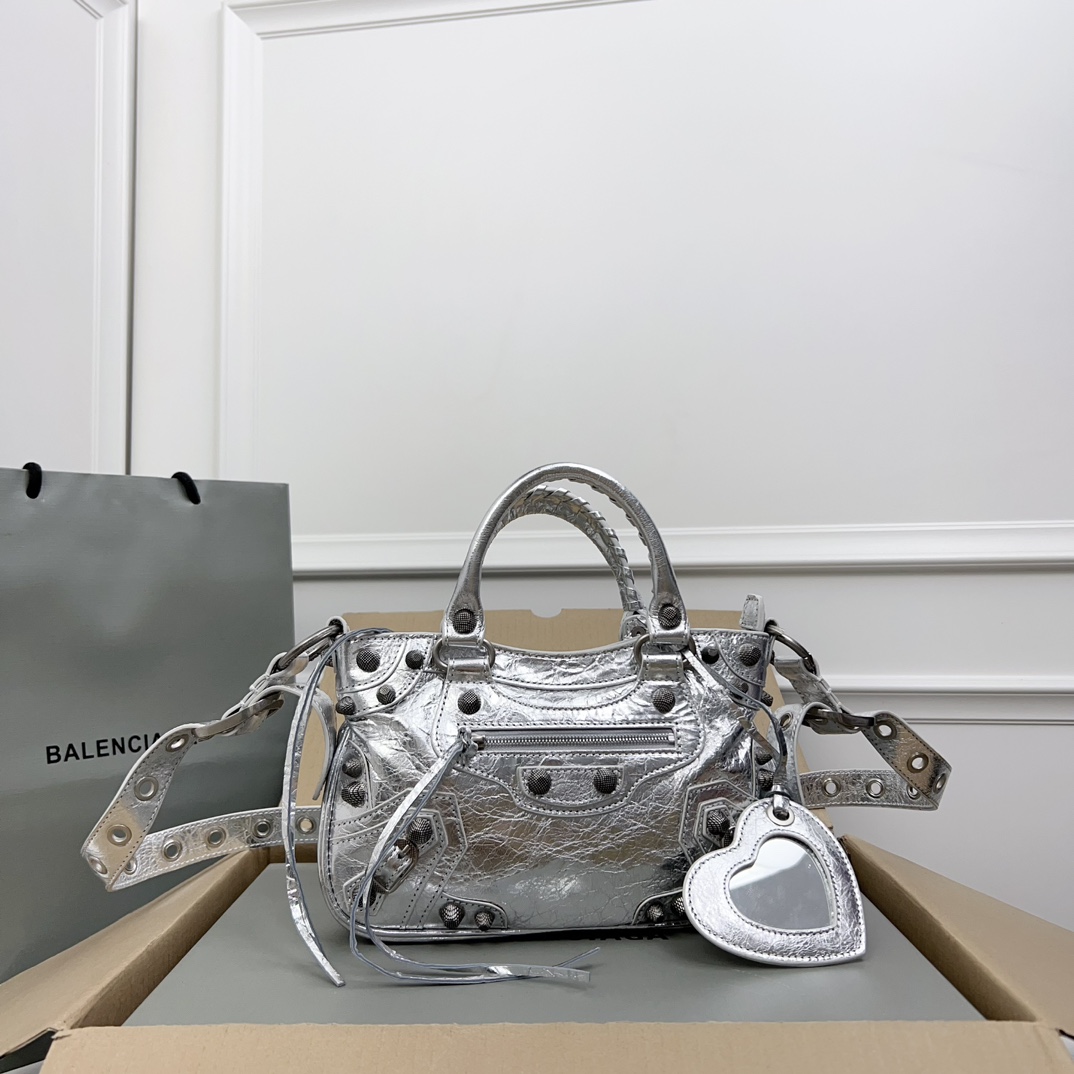 Balenciaga Neo Cagole XS Shoulder Bag | Silver |