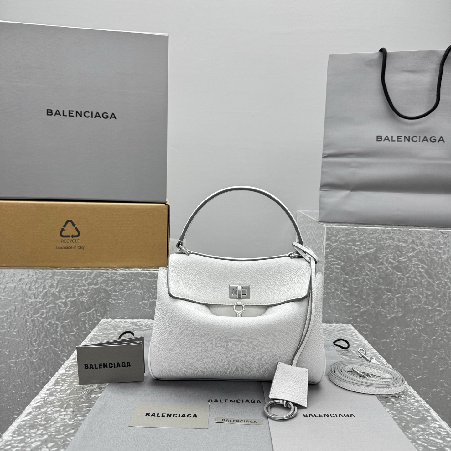 Balenciaga Women’s Rodeo Handbag Mini in White | Balenciaga US