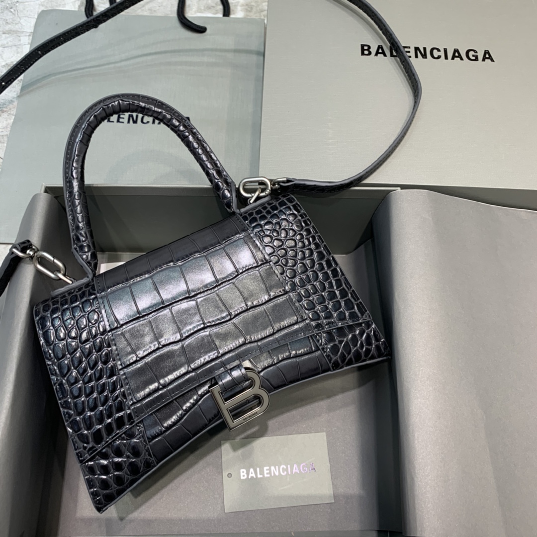 Balenciaga Small Hourglass Top Handle Bag in Dark Grey8