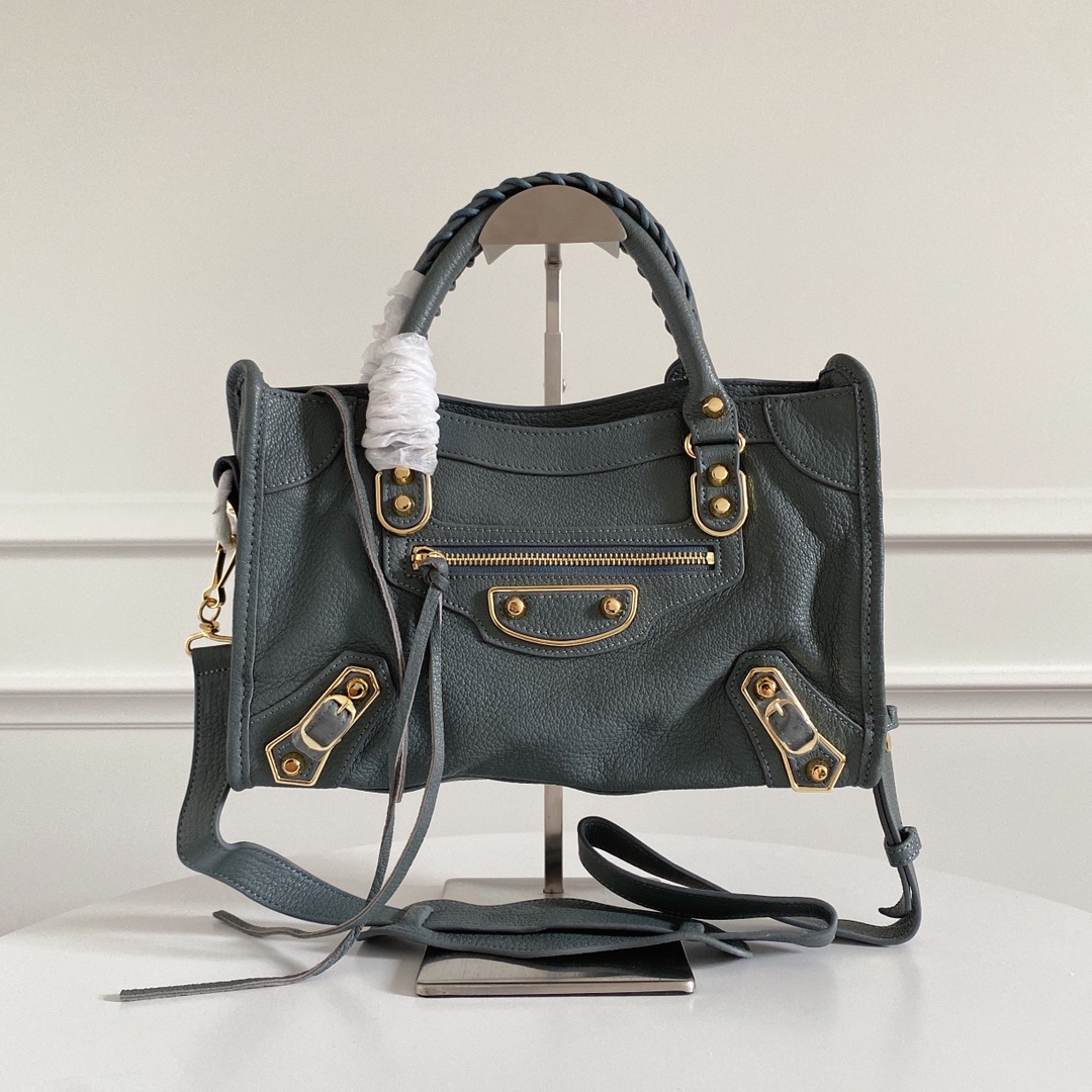 Balenciaga Grey Leather Metallic Edge Mini City Tote Balenciaga | TLC