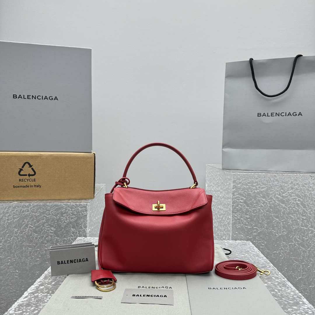 Balenciaga | Bags | Balenciaga Rodeo Leather Shoulder Bag  red