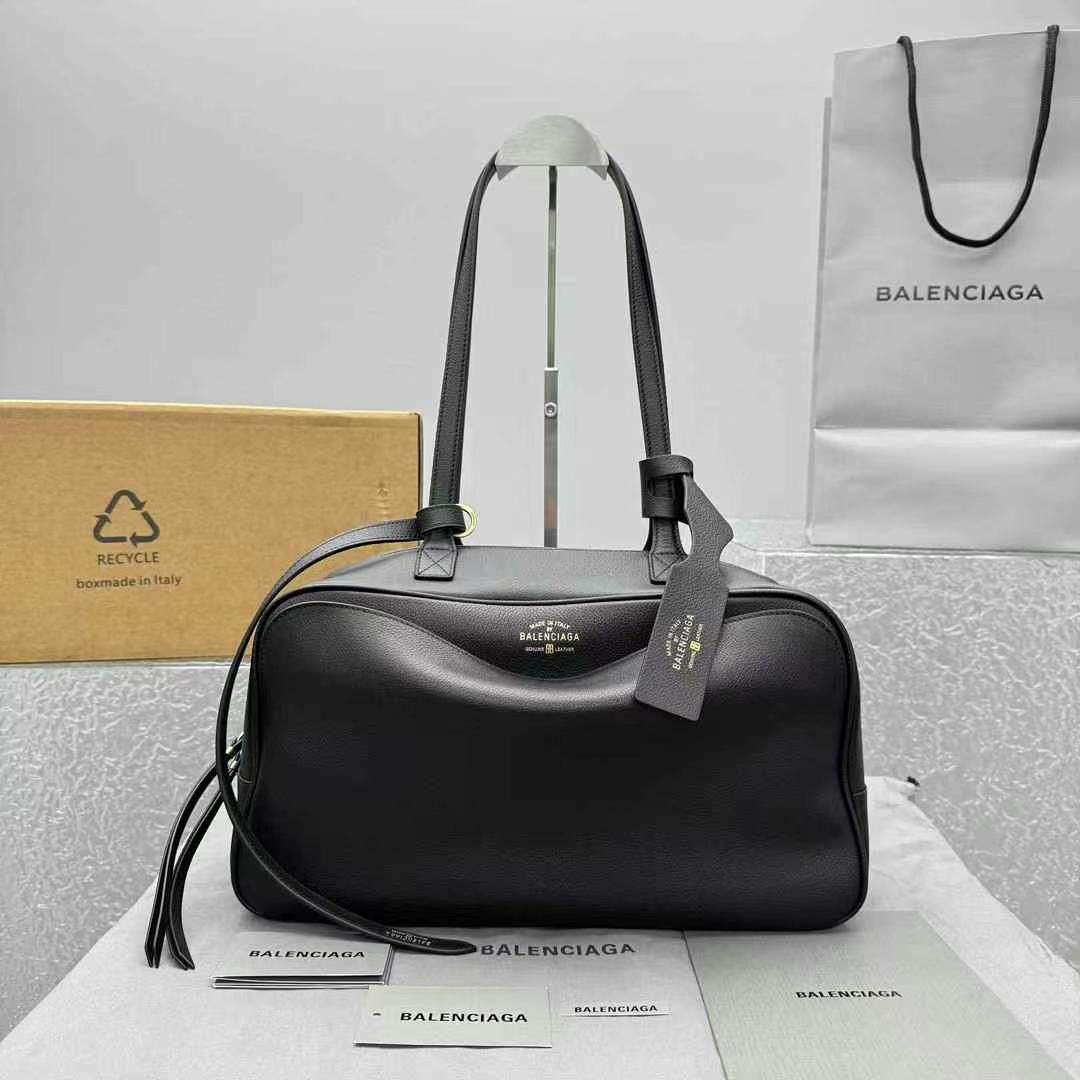 Balenciaga Small Bowling Leather Satchel