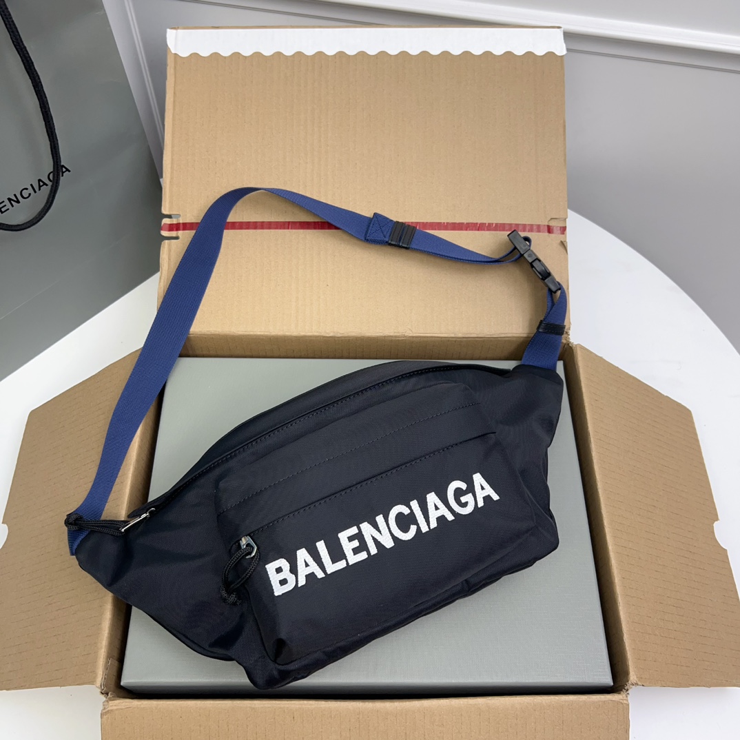 BALENCIAGA Nylon Waist bag Body bag Black 569976 From