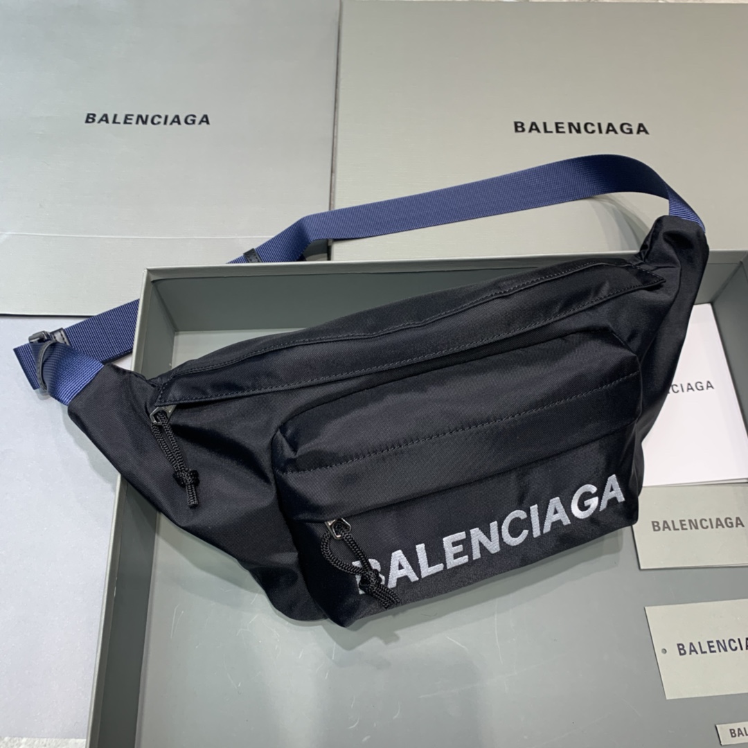 Balenciaga Belt Bag Everyday Nylon Black Navy Body Bag