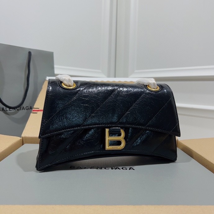 Balenciaga Hourglass S Quilted Shoulder Bag | Black |