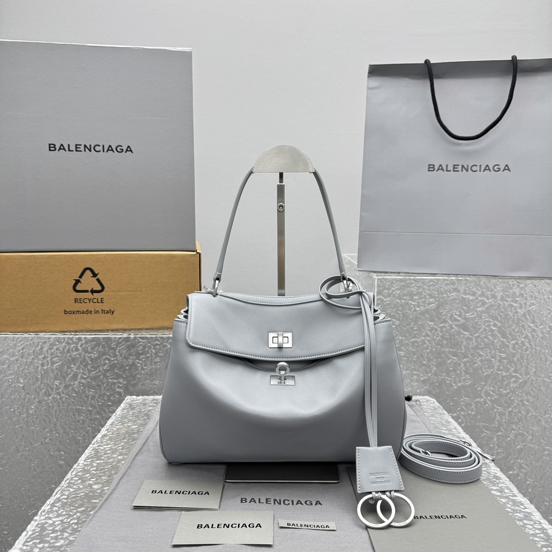 Balenciaga Women’s Rodeo Handbag Small in Cloud Grey | Balenciaga US