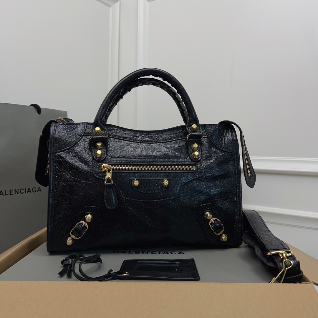 Balenciaga Giant City Classic Bag Gray black Lambskin 2-Way GP Fittings | eBay