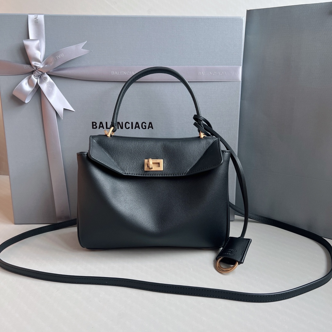 Balenciaga Leather Papier A4 Mini – Black Shoulder Bags,