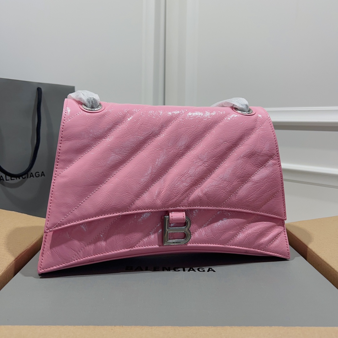 Balenciaga Crush Shoulder Bag | Pink |