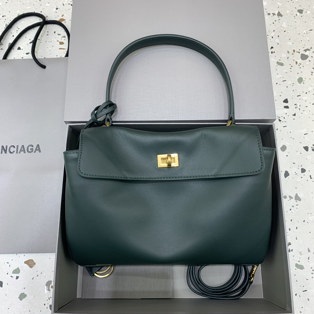 Balenciaga Leather Rodeo Medium 2024 – Green Handle
