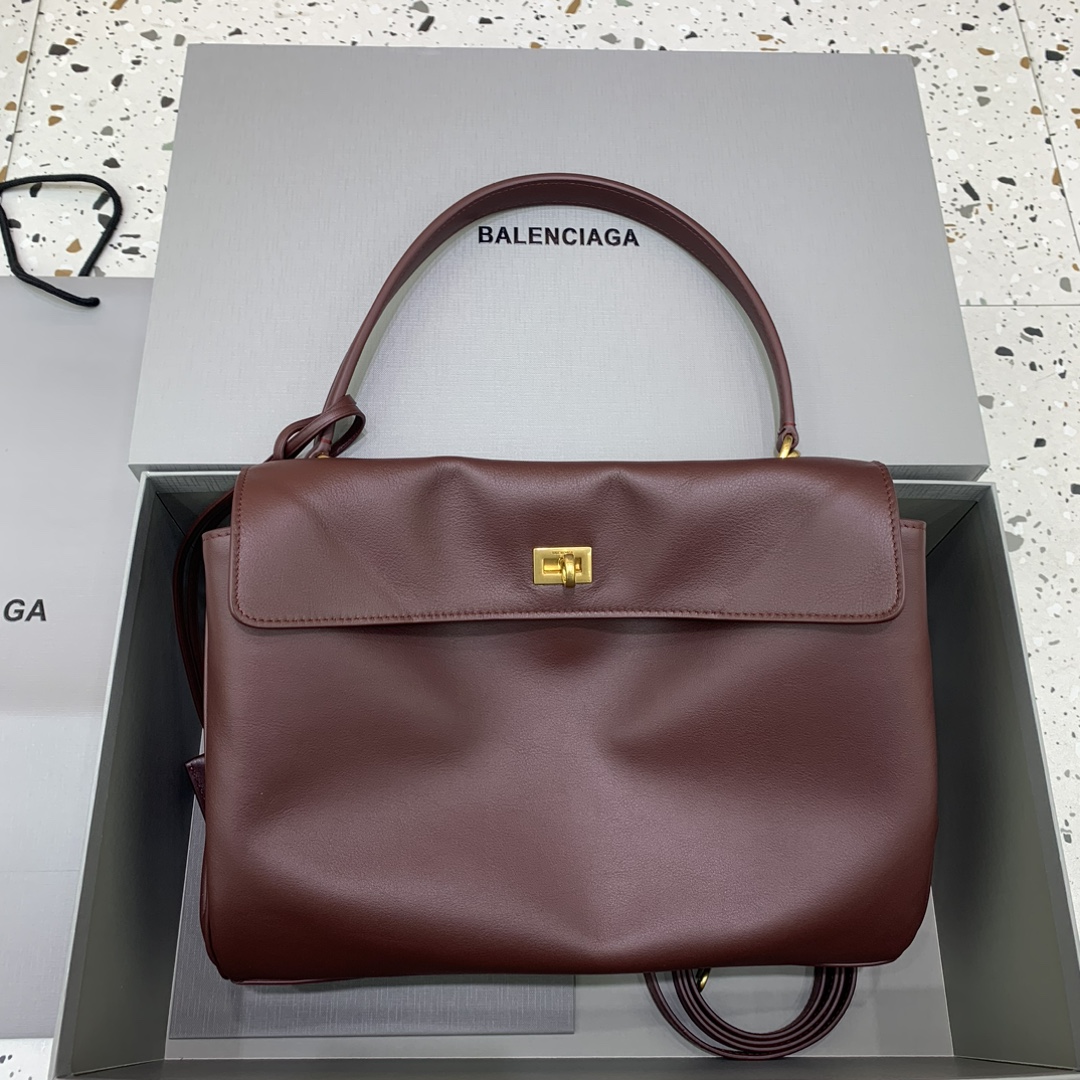 Balenciaga Women’s Rodeo Handbag Medium in Burgundy |