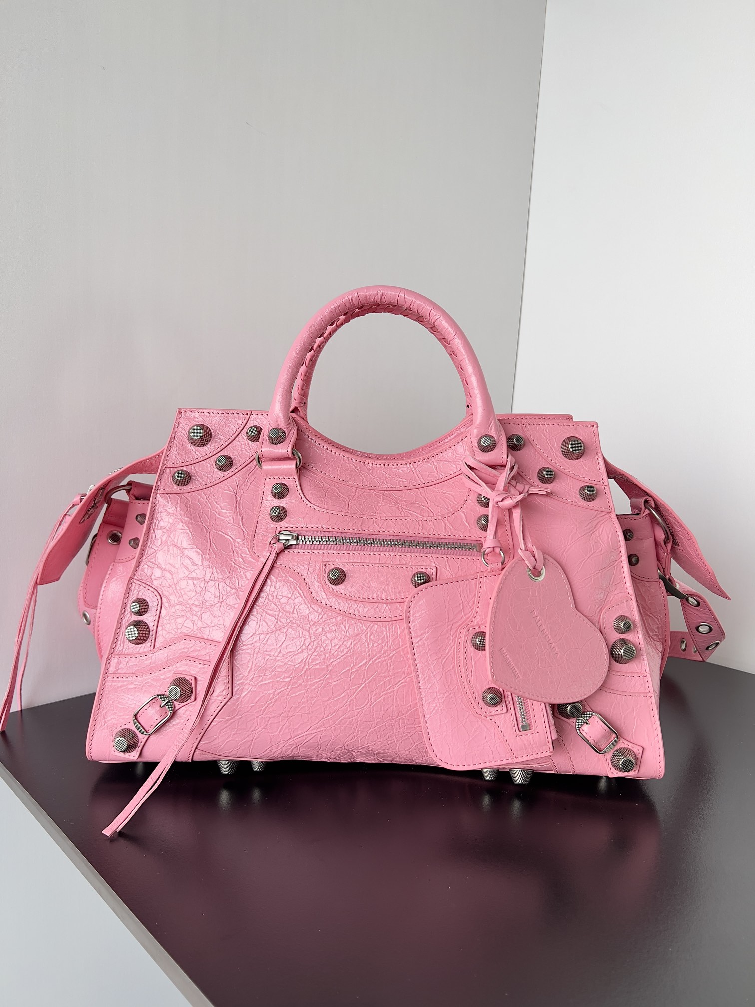 BALENCIAGA Agneau Arena Neo Cagole Handbag XS Sw