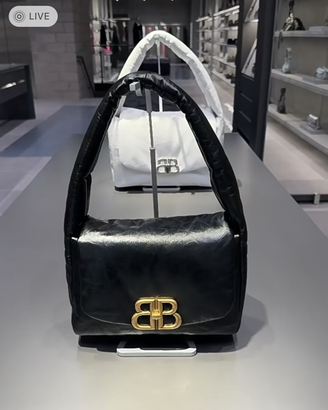 Balenciaga Leather Monaco Sling Bag Small – Blue Shoulde