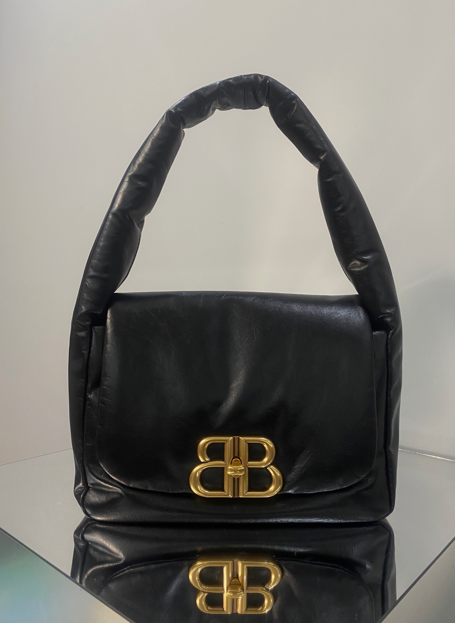 BALENCIAGA Monaco Large Sling Black Leather Shoulder