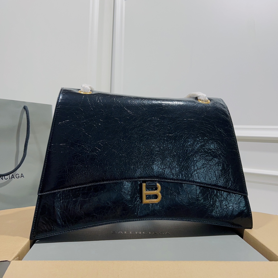 Balenciaga Women’s Crush Chain Bag Small in Black | Balenciaga