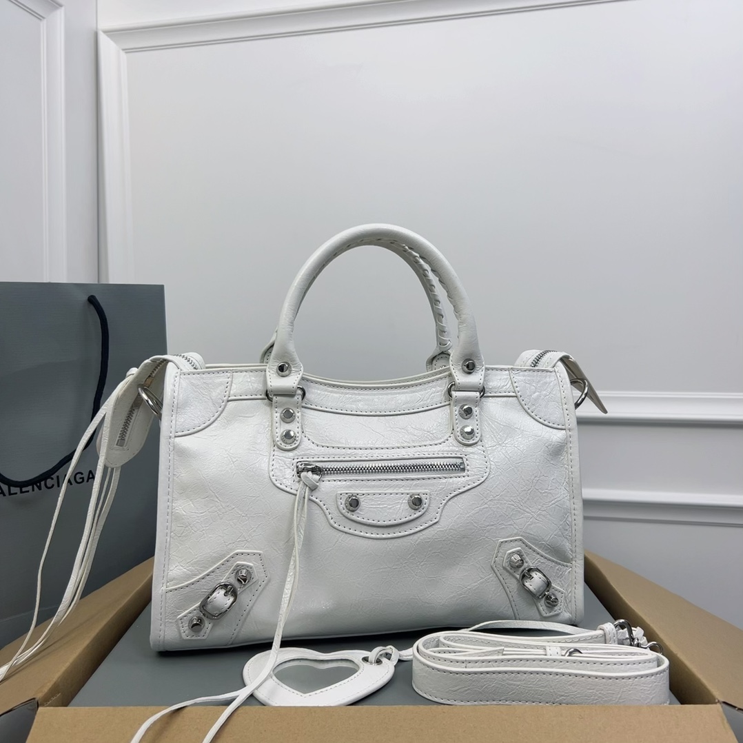Balenciaga Women’s Le City Bag Medium in Optic White | Balenciaga US