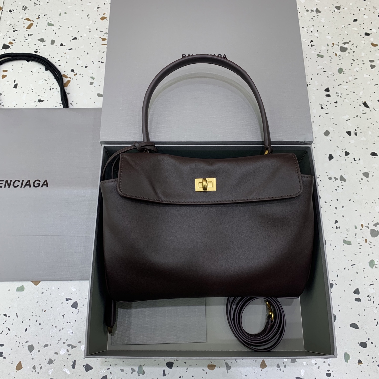 BALENCIAGA Rodeo Small Shoulder Handbag Calfskin