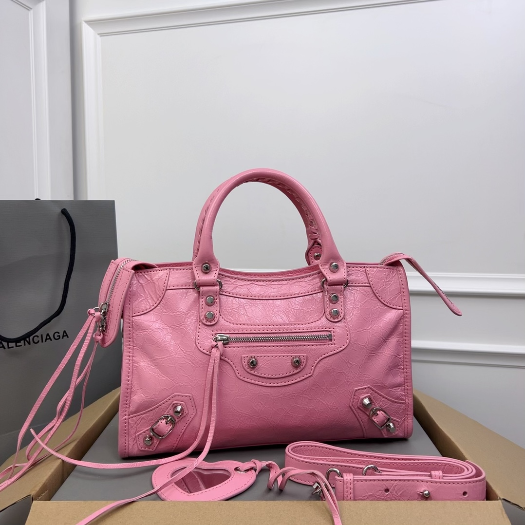Balenciaga Pink Leather RH City Tote Balenciaga |