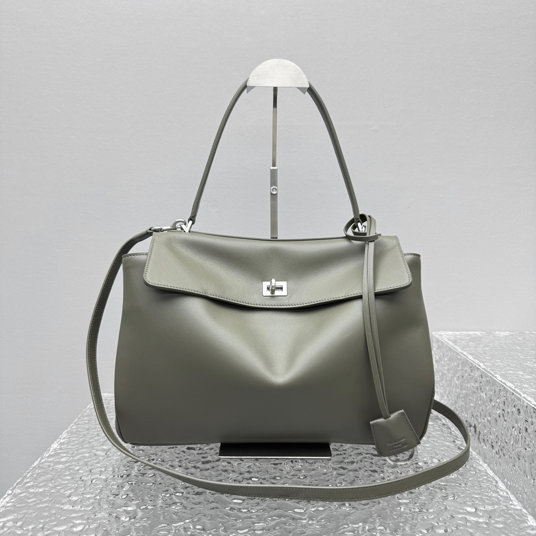 Balenciaga Leather Top Handle Bag Small – Grey Handle Bags,