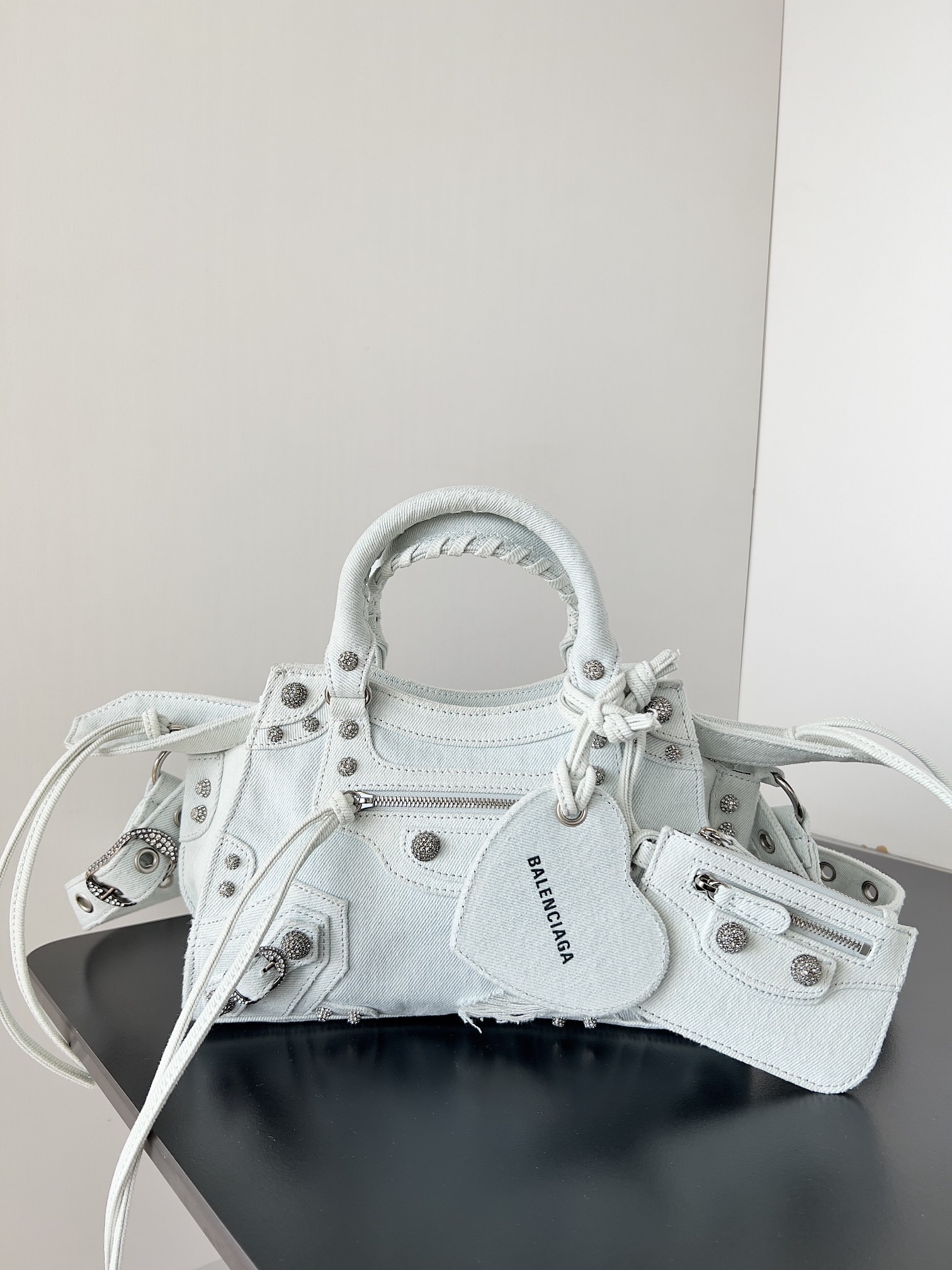 Balenciaga Neo Cagole XS Top Handle Handbag Denim With