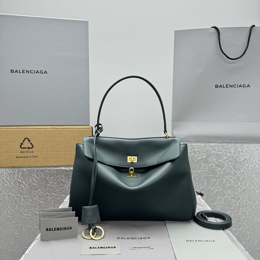 Balenciaga Women’s Rodeo Handbag Medium Grained Calfskin in