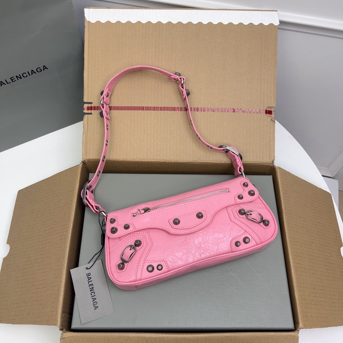 Balenciaga Pink Leather Le Cagole S Sling Bag | eBay