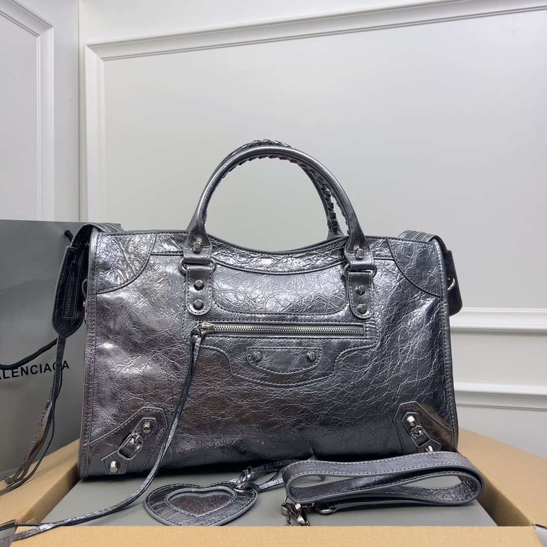 Balenciaga The City 115748 Handbag Shoulder 2-way Gray