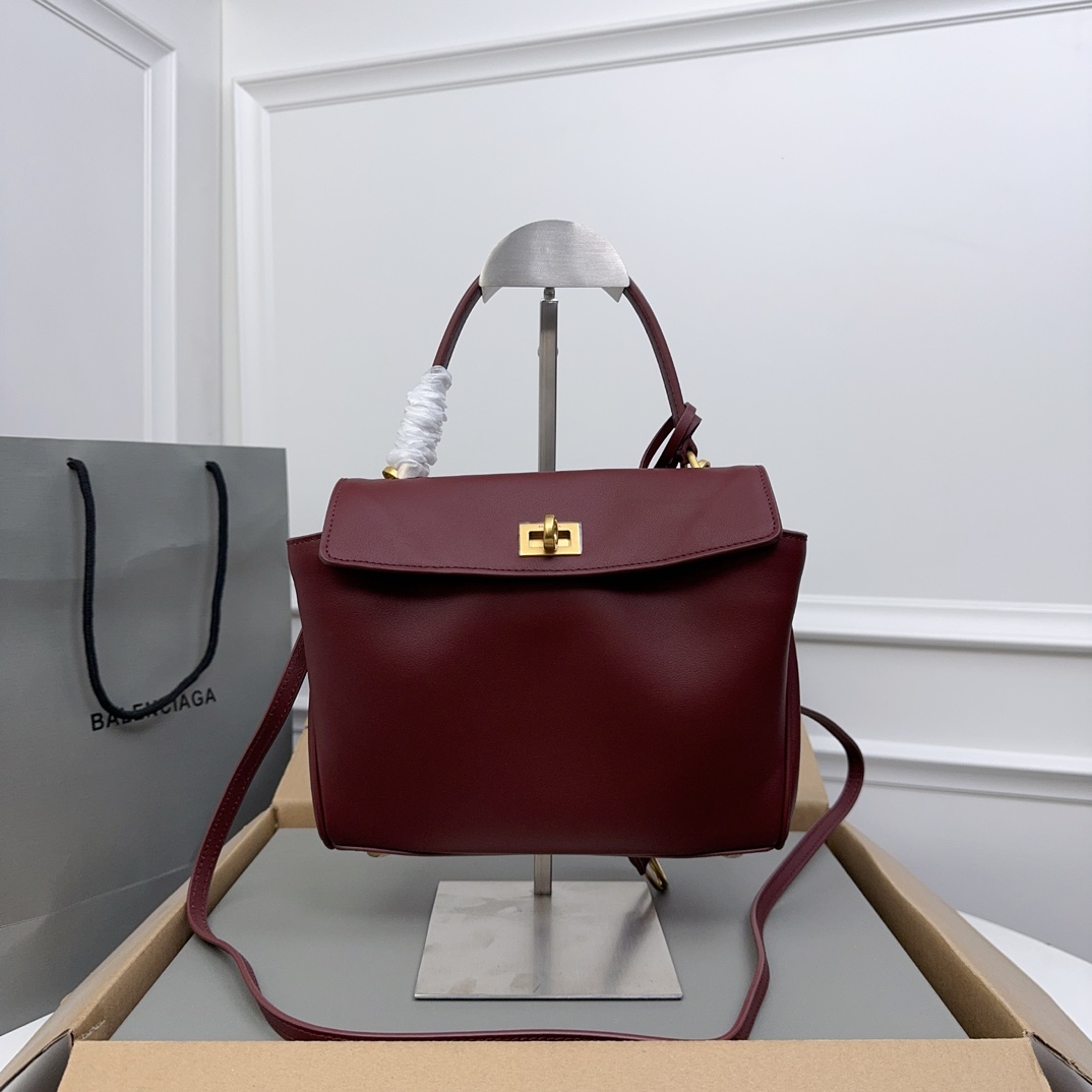 Balenciaga Women’s Rodeo Handbag Mini in Dark Burgundy | Balenciaga
