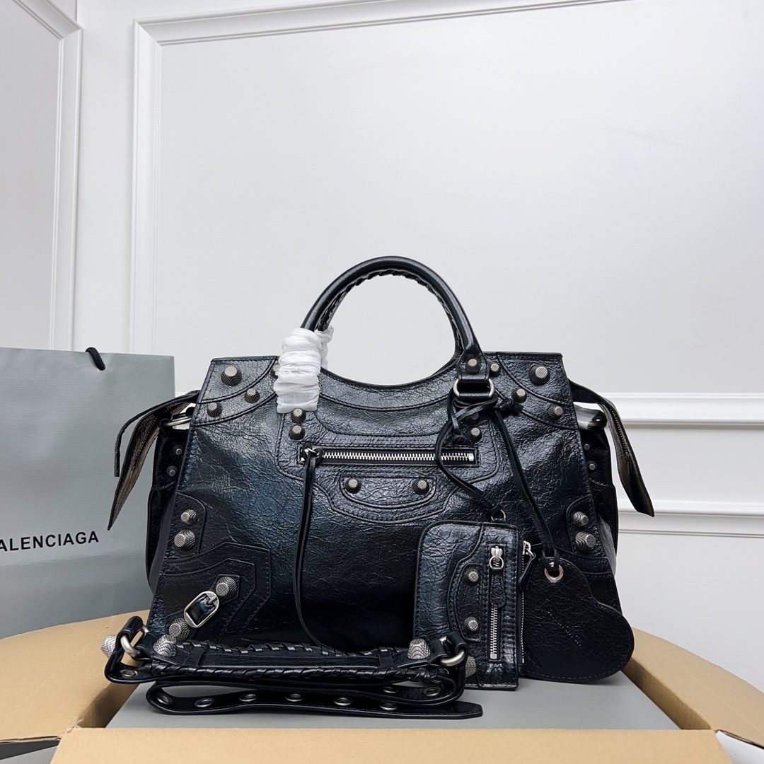 Balenciaga Neo Cagole City Bag Leather Medium Black 1419481