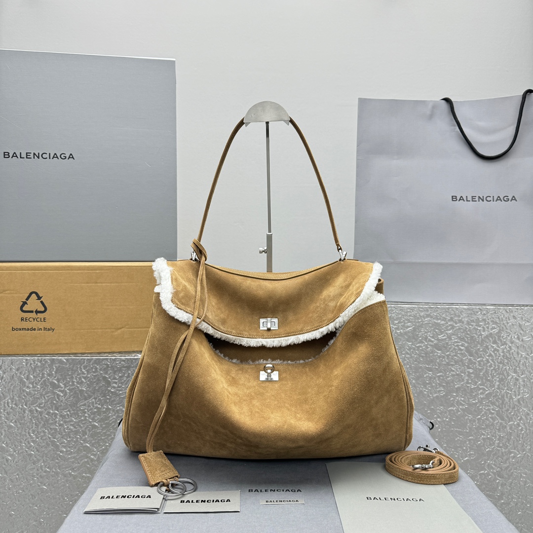Balenciaga Rodeo Large Handbag In Brown