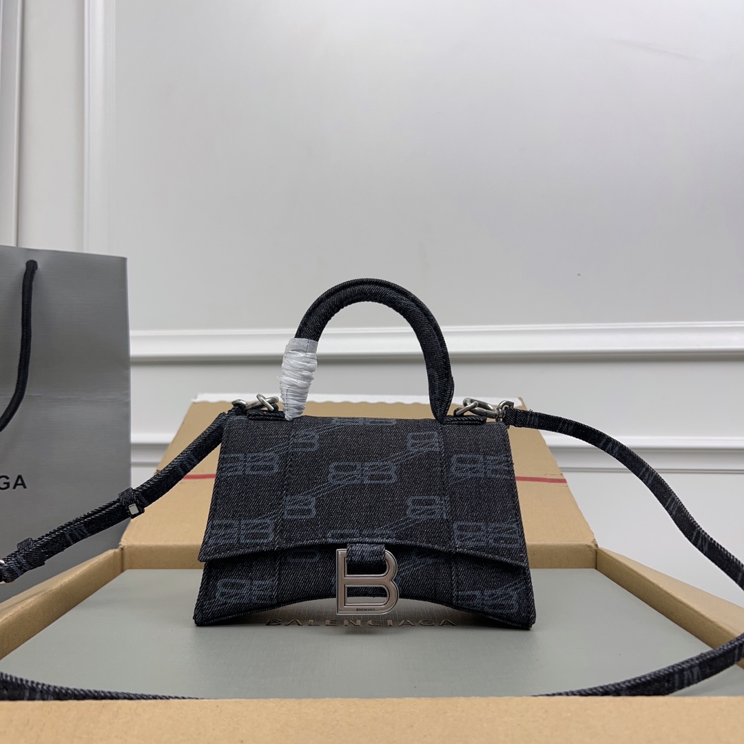 Balenciaga Hourglass Small BB Monogram Coated Canvas Top Handle Bag