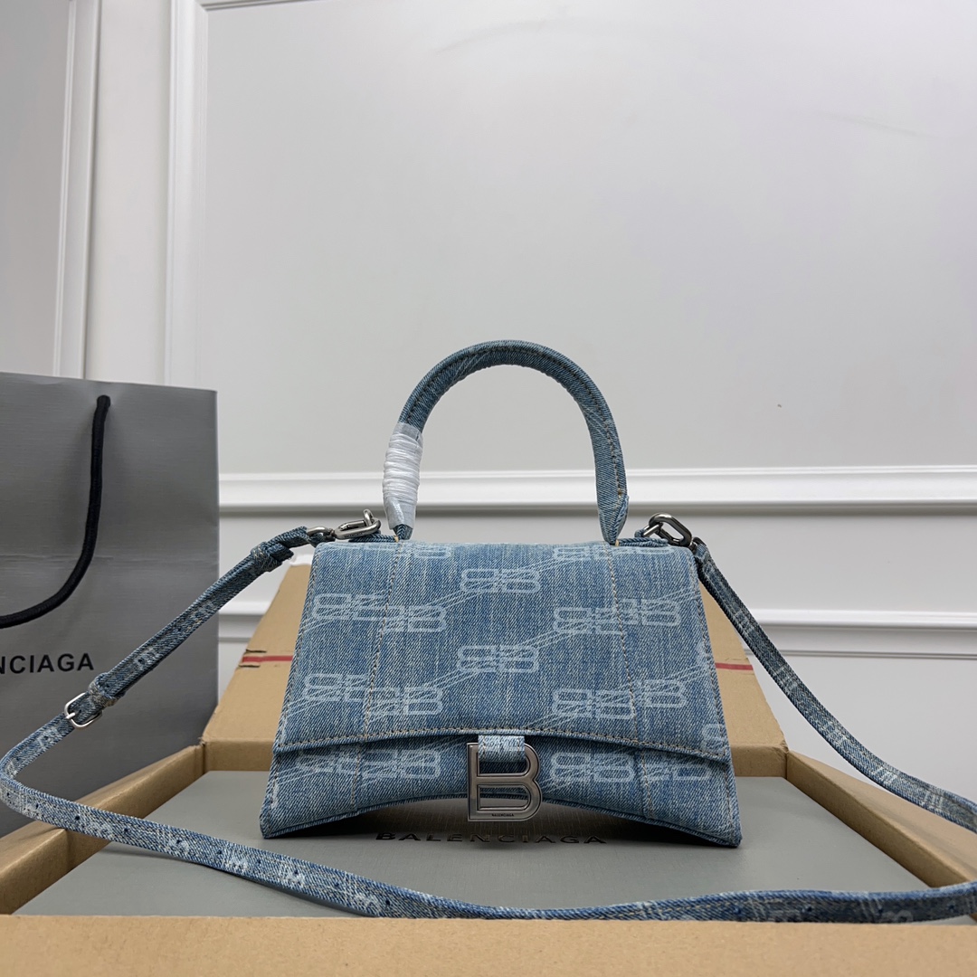 Balenciaga Denim Hourglass Top Handle Bag 593546